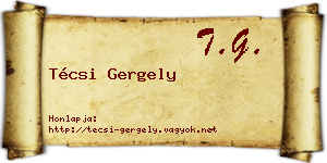 Técsi Gergely névjegykártya